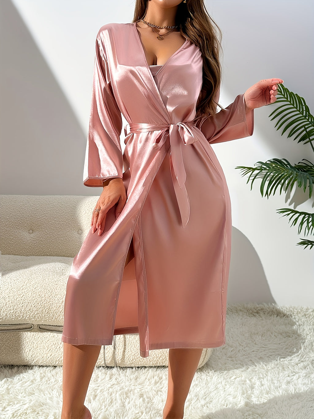 fashion robe stack collar suspender nightdress