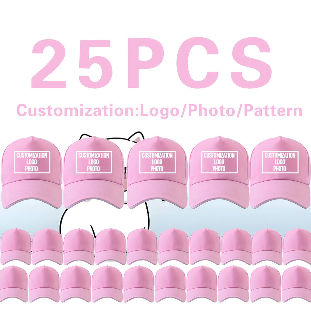 25pcs customizable     baseball caps adjustable