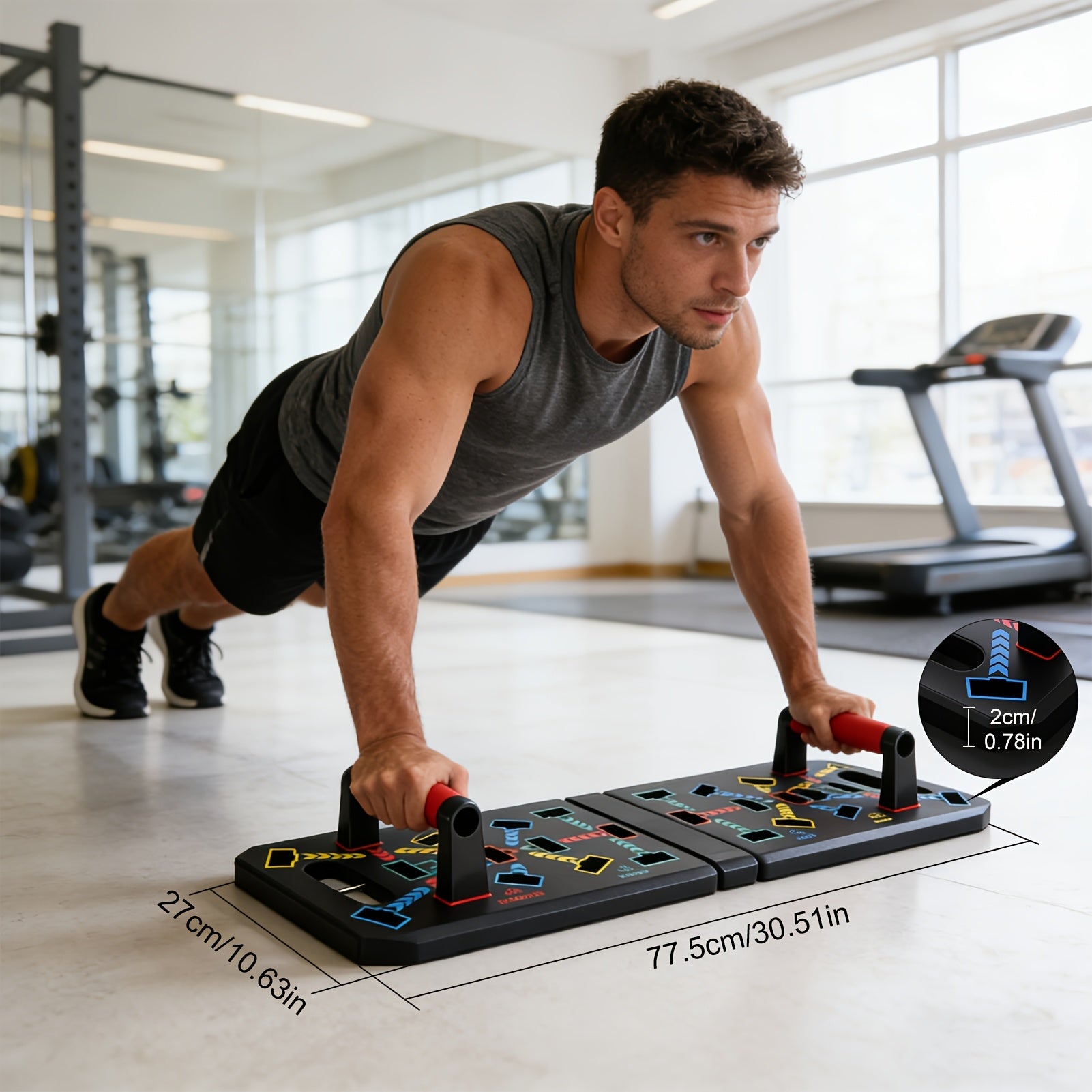 push board pilates bar   band ab roller foldable