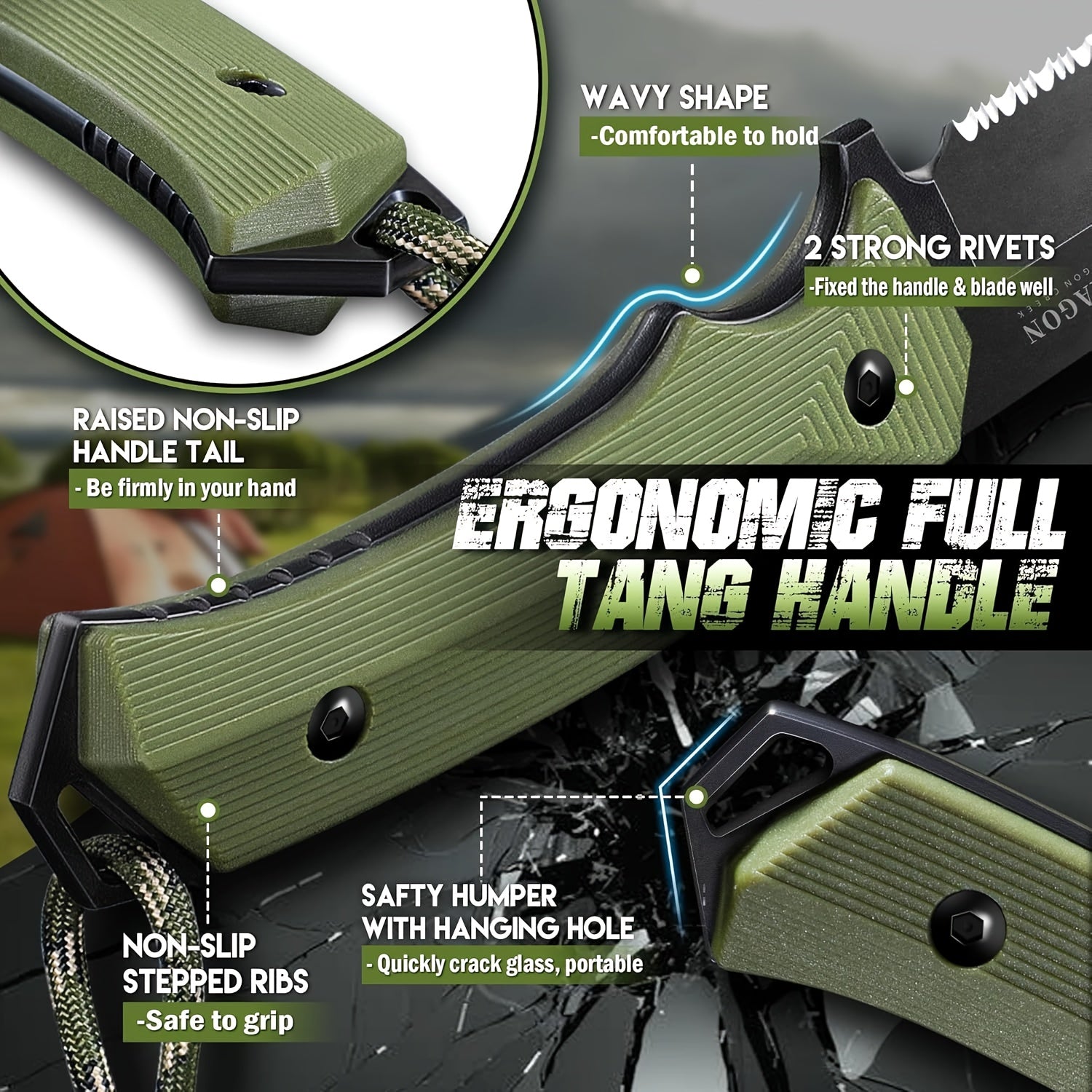 fixed blade knife sharp outdoor knife   sheath camping