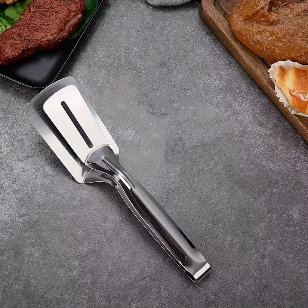 1pc stainless steel fried fish shovel clamp food tong fish