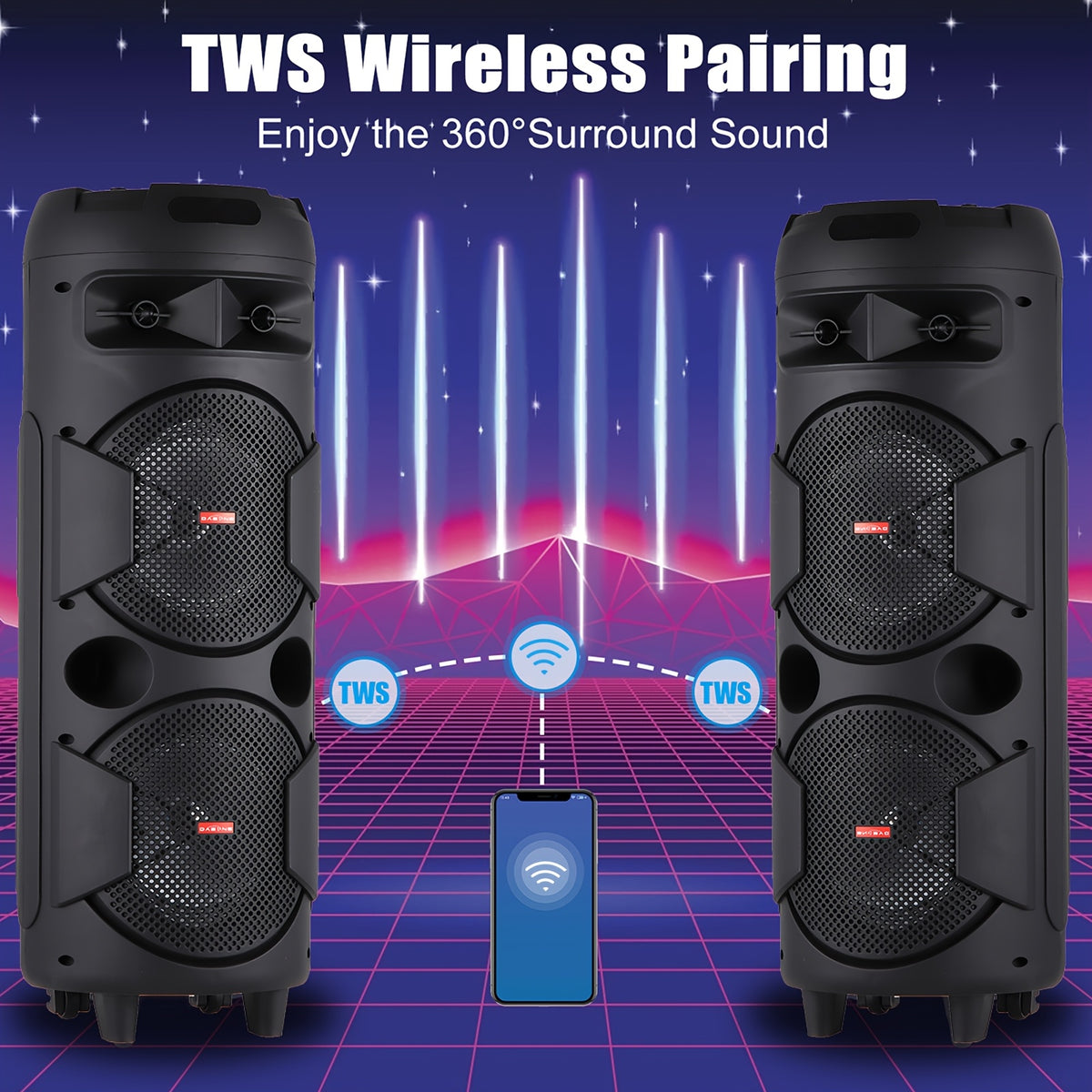 portable bluetooth pa speaker dual 8 karaoke speaker system