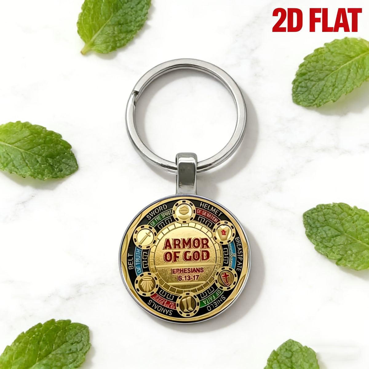 2d plane 1 faith keychain ephesians 6 11 gods   design