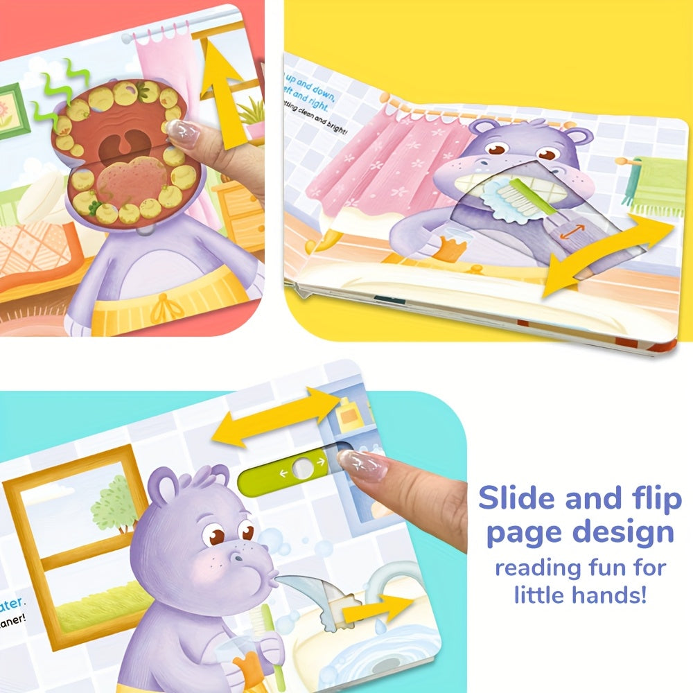 toothbrush adventure push pull books busy book parent