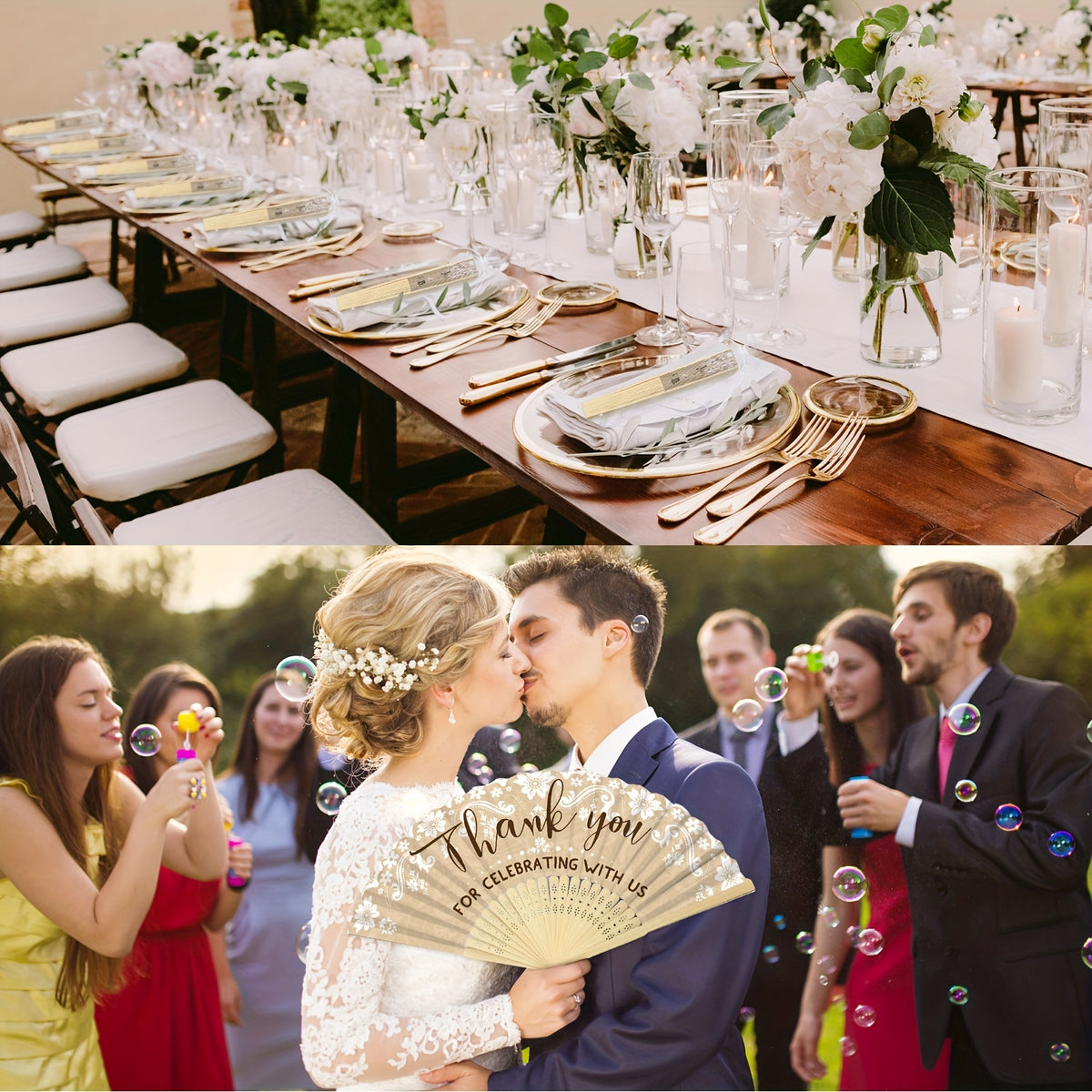 50pcs decorative folding fans wedding foldable hand fans