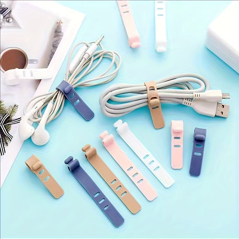 20pcs reusable silicone cable organizer ties high