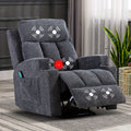 manual recliner chair massage heat soft fabric