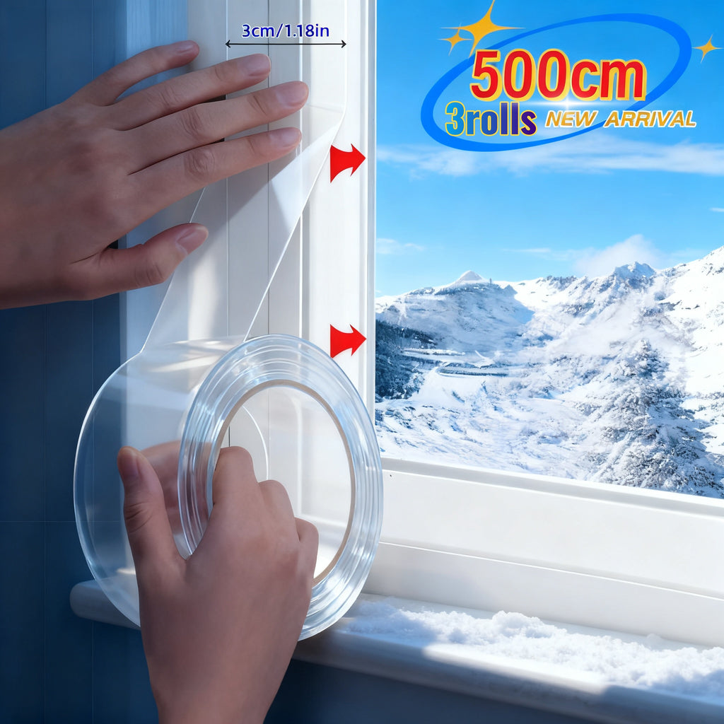 3 rolls 500cm winter draft proof sealing tape 1 18 inch