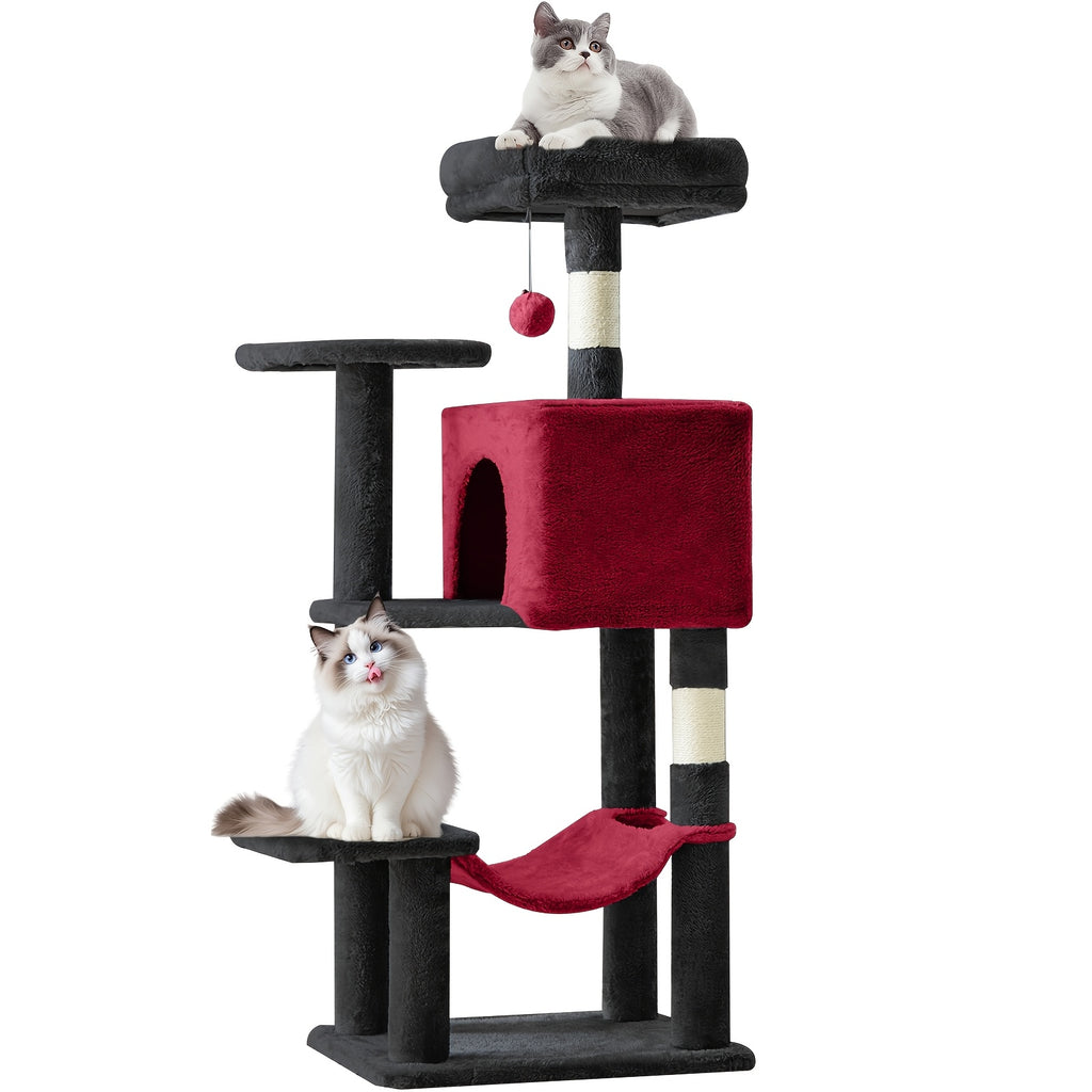 44 inch multi cat tree tower condo hammock natural sisal