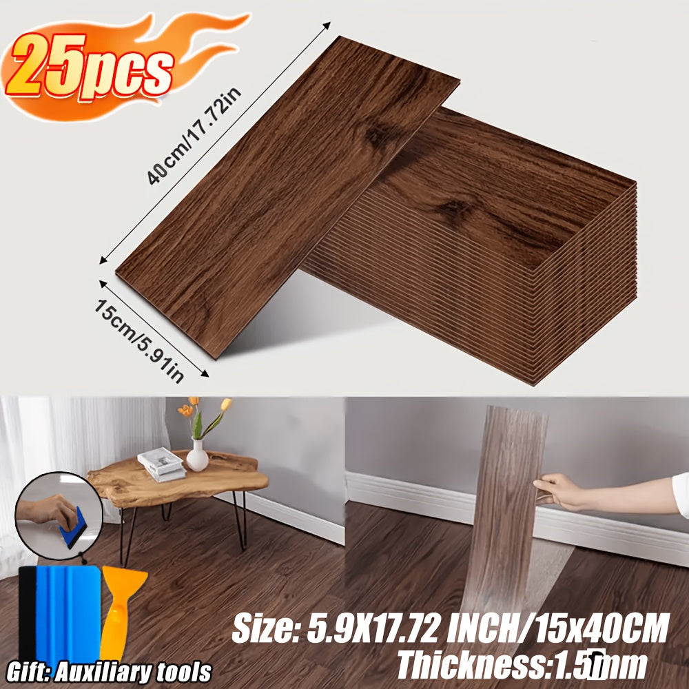 25pack 50  wood grain vinyl flooring tiles 15 75 x 5