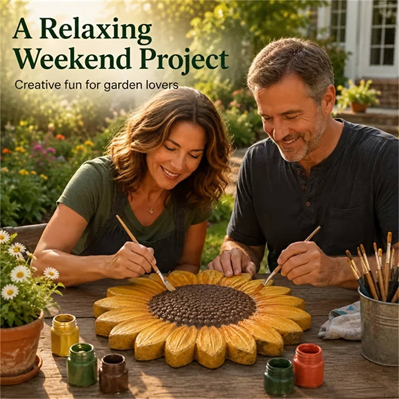 diy sunflower cement stepping stone mold reusable making