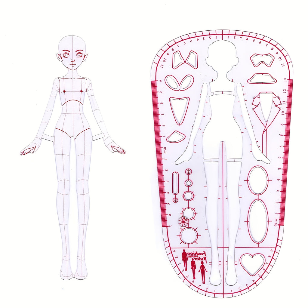 humanoid design template set sewing ruler sewing design