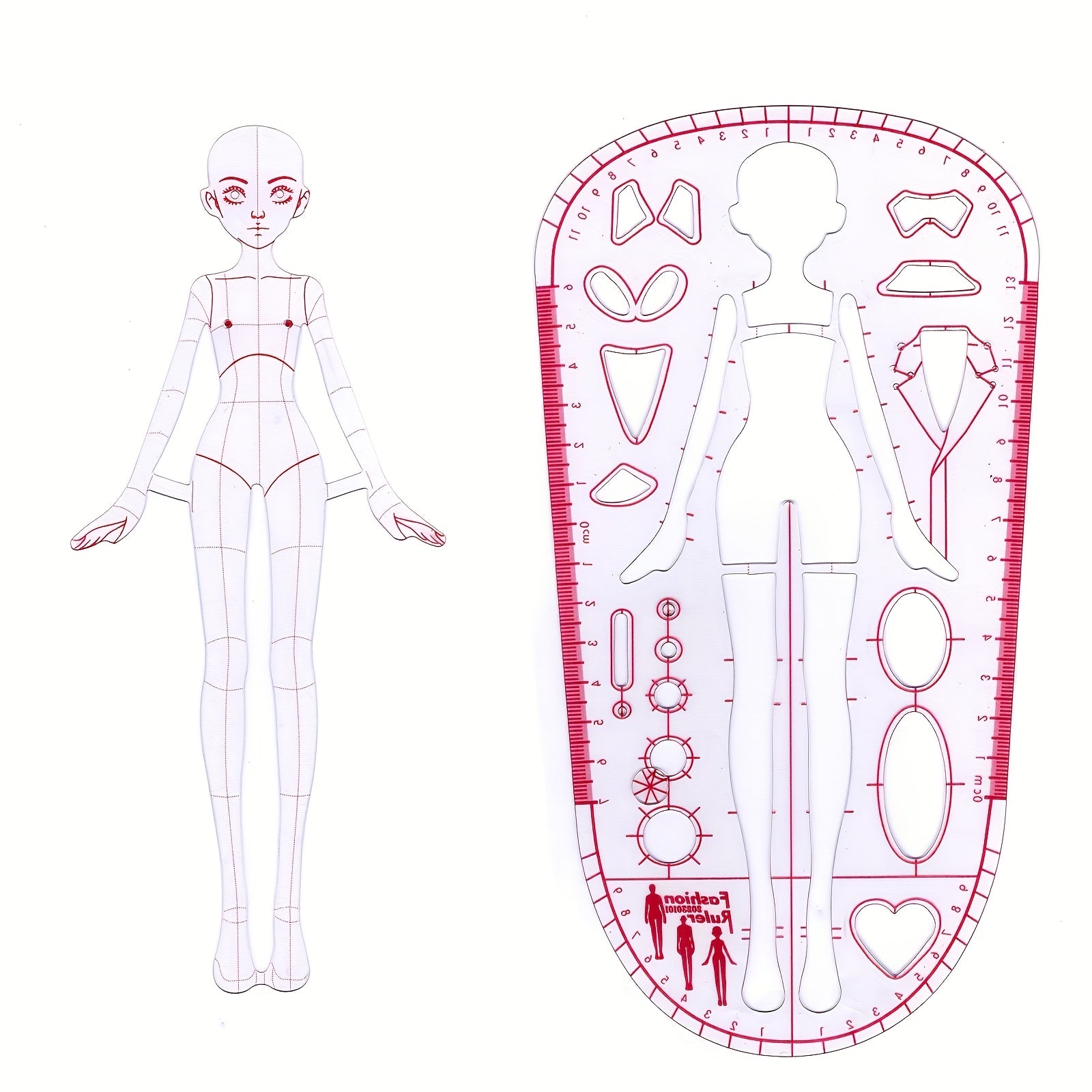 humanoid design template set sewing ruler sewing design