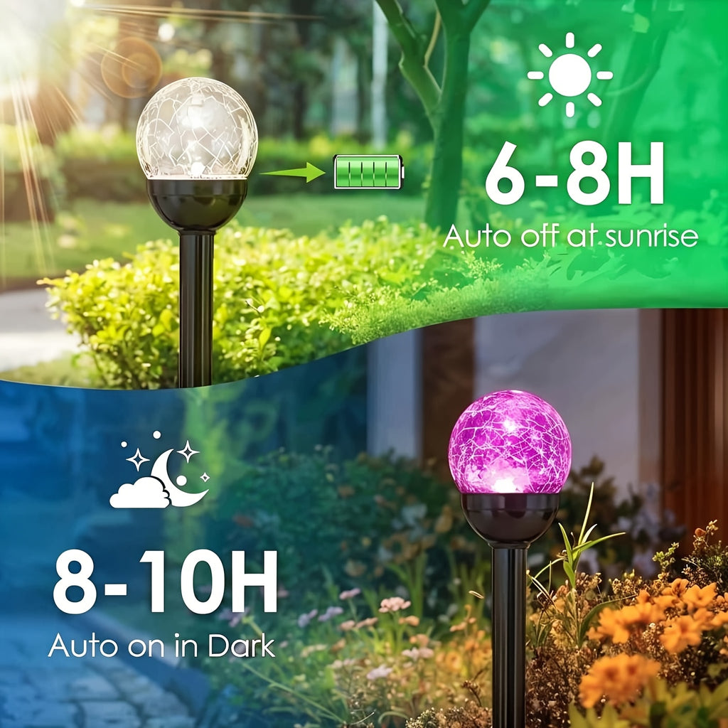 a set 10 solar powered outdoor garden lights change colors