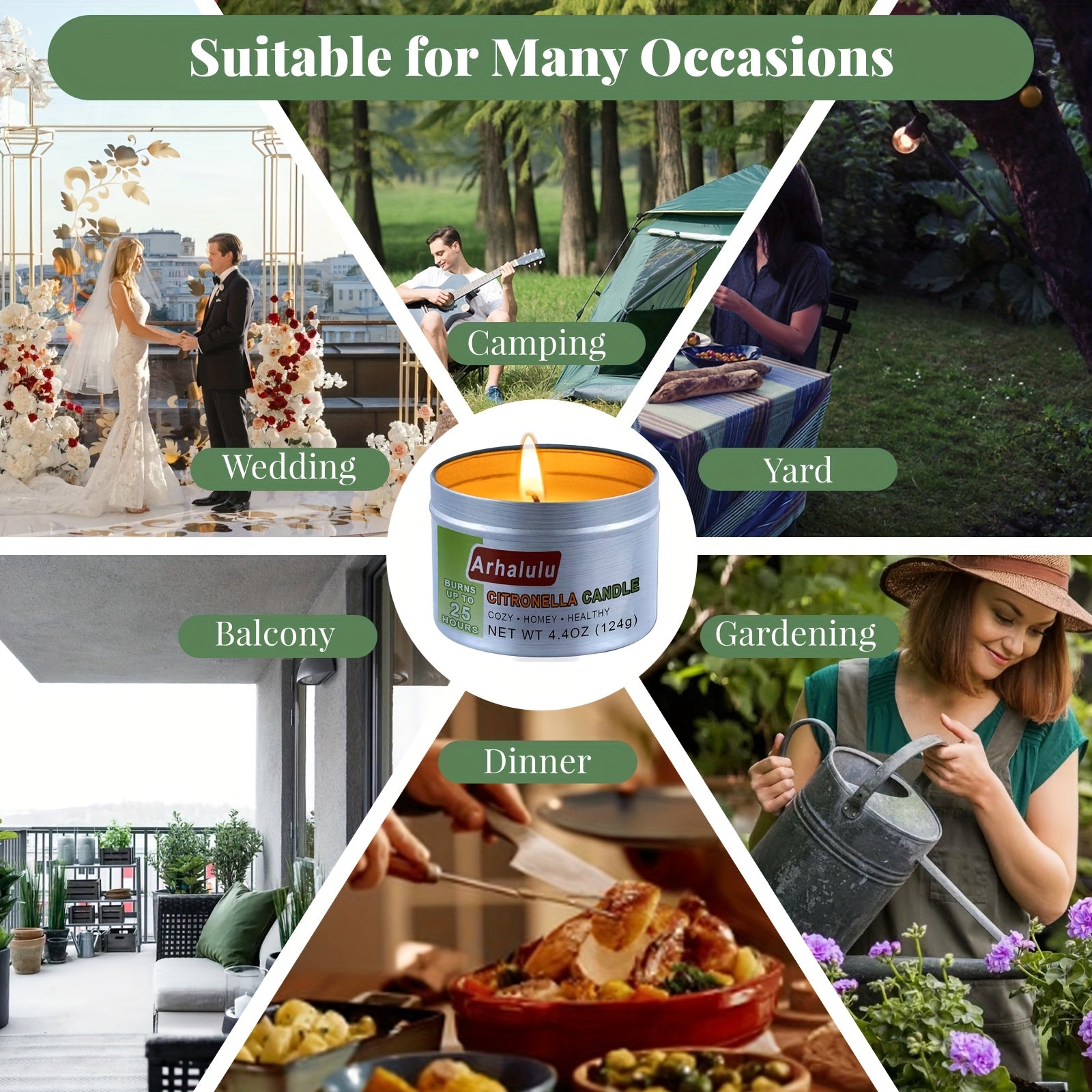 6pcs citronella candles outdoor 4 4   6 150 hours