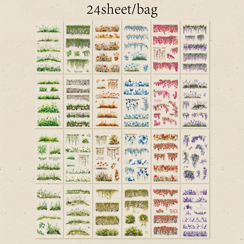 24 sheets book sticker book     series plant