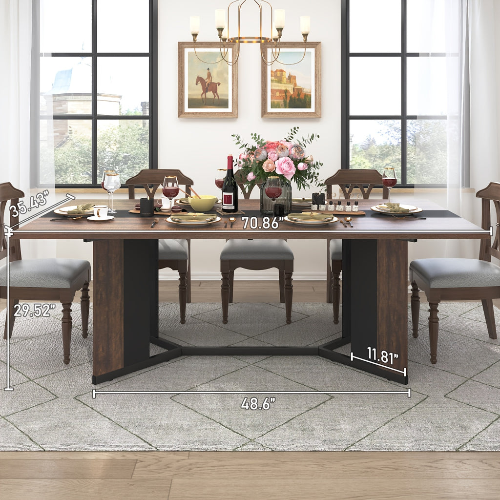 71 rectangle modern dining table office   room