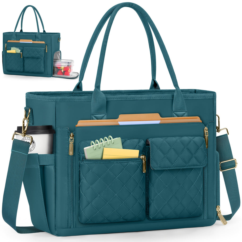 teacher tote bag insulated lunch compartment 15 6