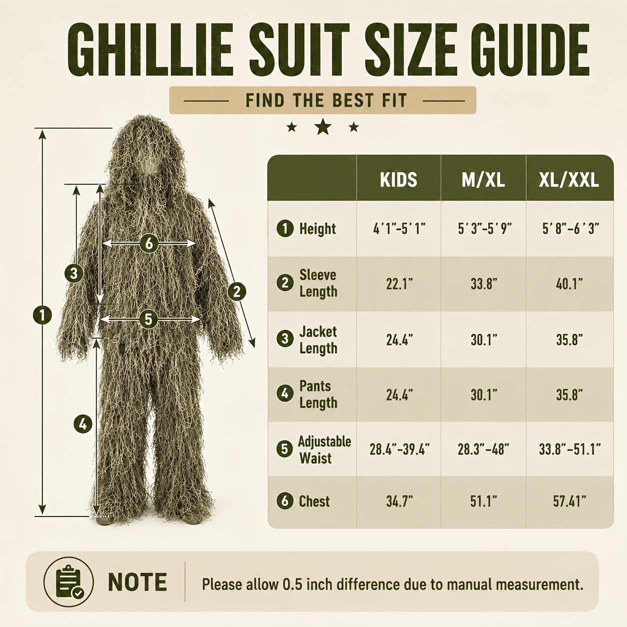 6 in 1   ghillie suit polyester   desert