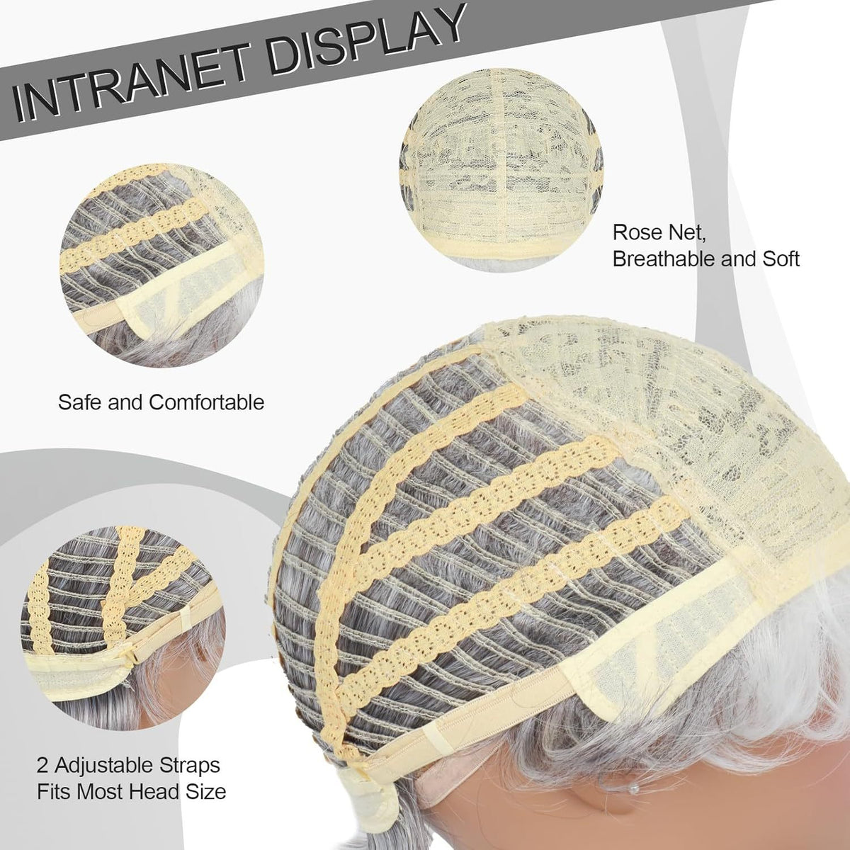 popular silvery gray short wavy wig women featuring a fluffy