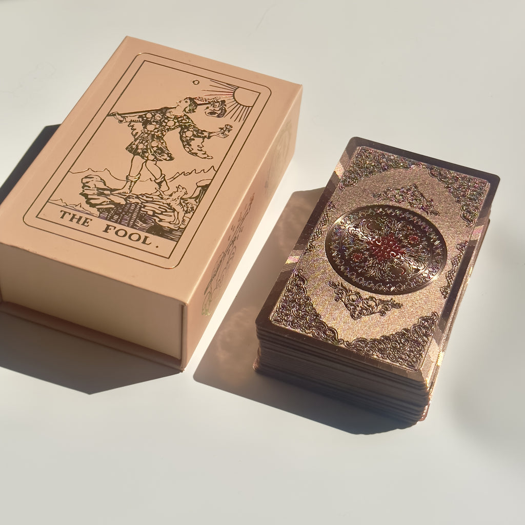 pink flower tarot cards guide exquisite gift box set