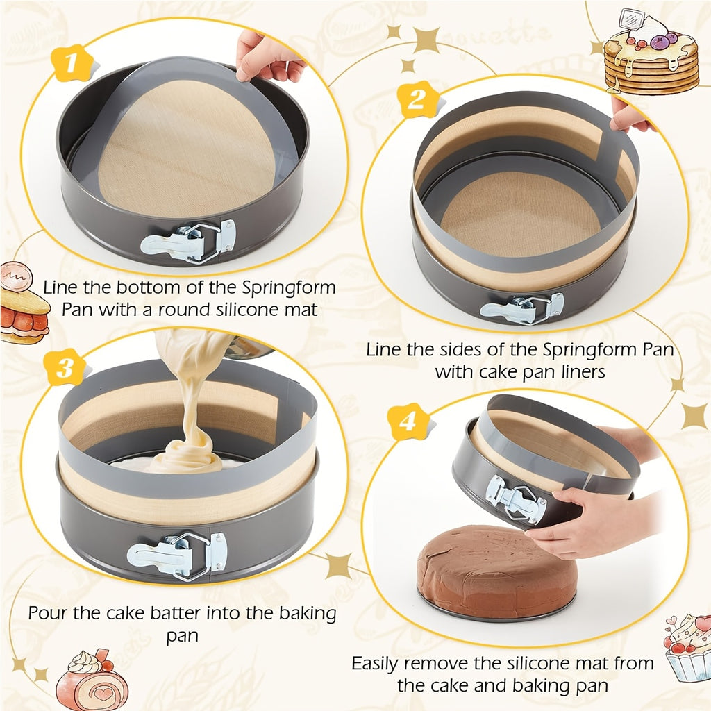 ldq 6pcs silicone baking mats designed 4 7 9 inch springform