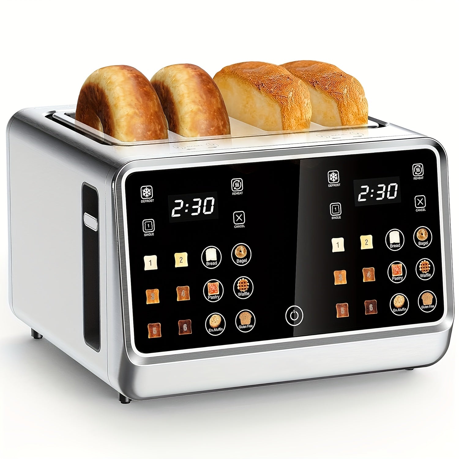toaster 4   stainless steel digital smart toaster