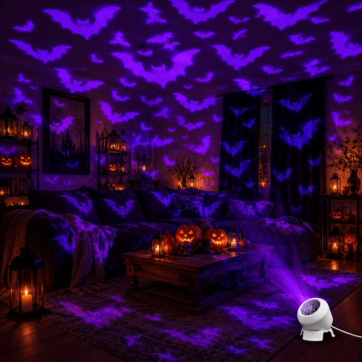 dynamic bat projector light usb powered 360 rotatable